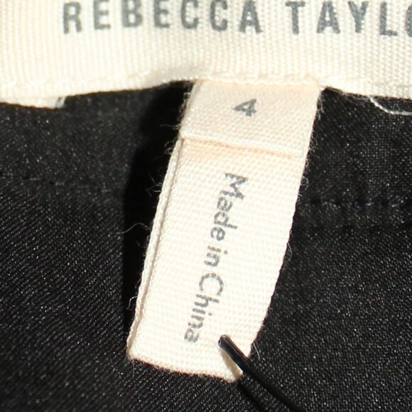 Rebecca Taylor pleated lined midi knee  skirt faux leather side zip size 4 - Picture 5 of 9